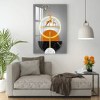 Golden Deer Illuminated Ring Acrylic Wall Art DECORMANTRA