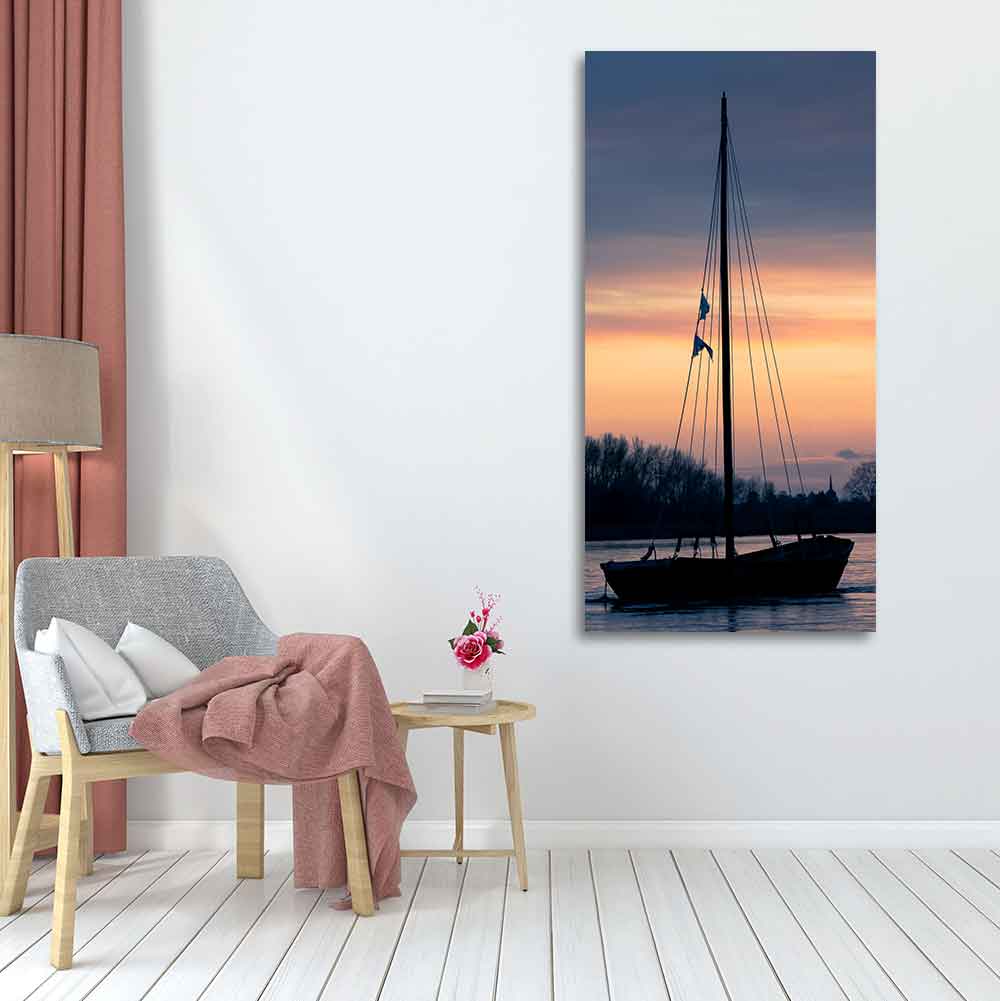 Boat at Sunset Canvas Wall Painting Decor Mantra