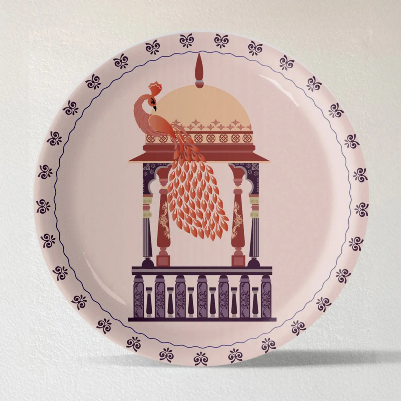 Harmony of Nature and Artistry peacock plate - Harshita Craft