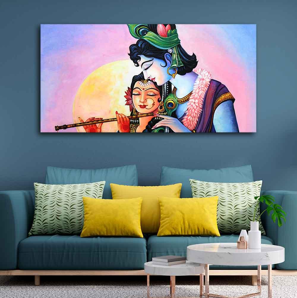 Colorful Wall Painting of Lord Radhe Krishna - Decor Mantra 