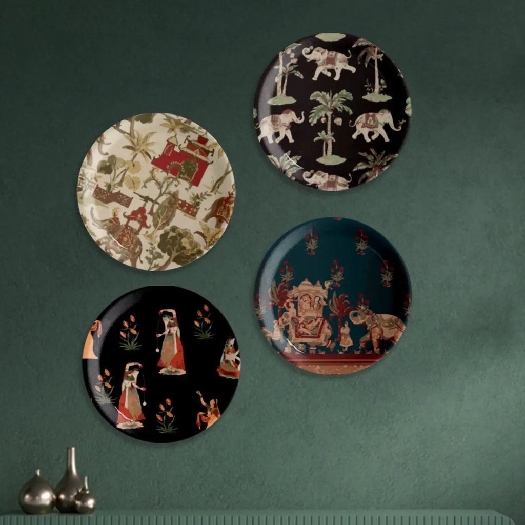 Rajasthani Rich Heritage Print Wall Plate - Harshita Craft