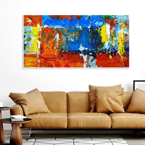 Colorful Abstract Texture Floating Frame Wall Painting - Decor Mantra 