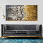 Modern Golden Abstract Textured Premium Canvas Wall Painting - Harshita Craft