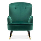 Luxurious Green Velvet Lounge Chair with Ottoman DECORMANTRA