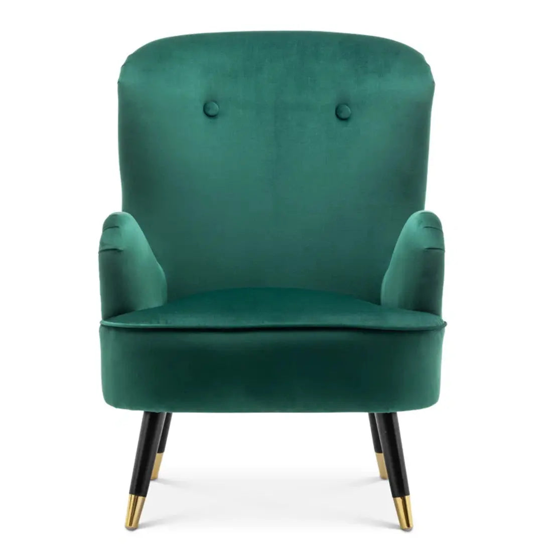 Luxurious Green Velvet Lounge Chair with Ottoman DECORMANTRA