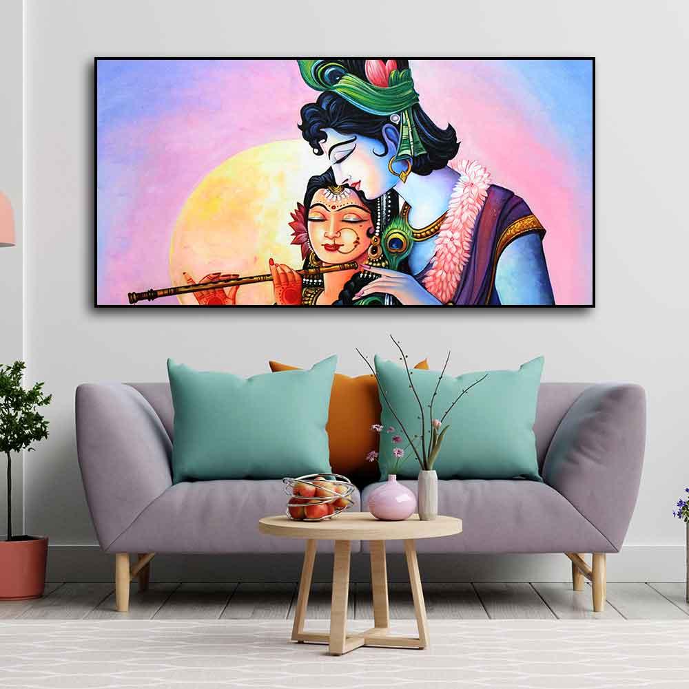 Colorful Wall Painting of Lord Radhe Krishna - Decor Mantra 