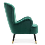 Luxurious Green Velvet Lounge Chair with Ottoman DECORMANTRA