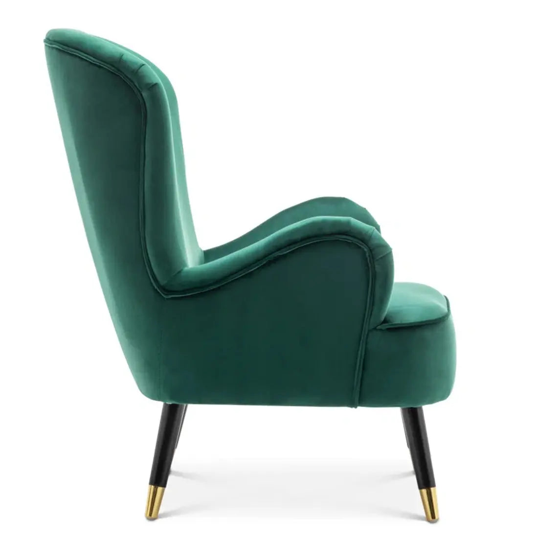 Luxurious Green Velvet Lounge Chair with Ottoman DECORMANTRA