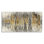 Modern Golden Abstract Design Premium Canvas Wall Painting - Harshita Craft