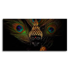 Peaceful Smiling Buddha Statue Canvas Wall Painting - Decor Mantra 