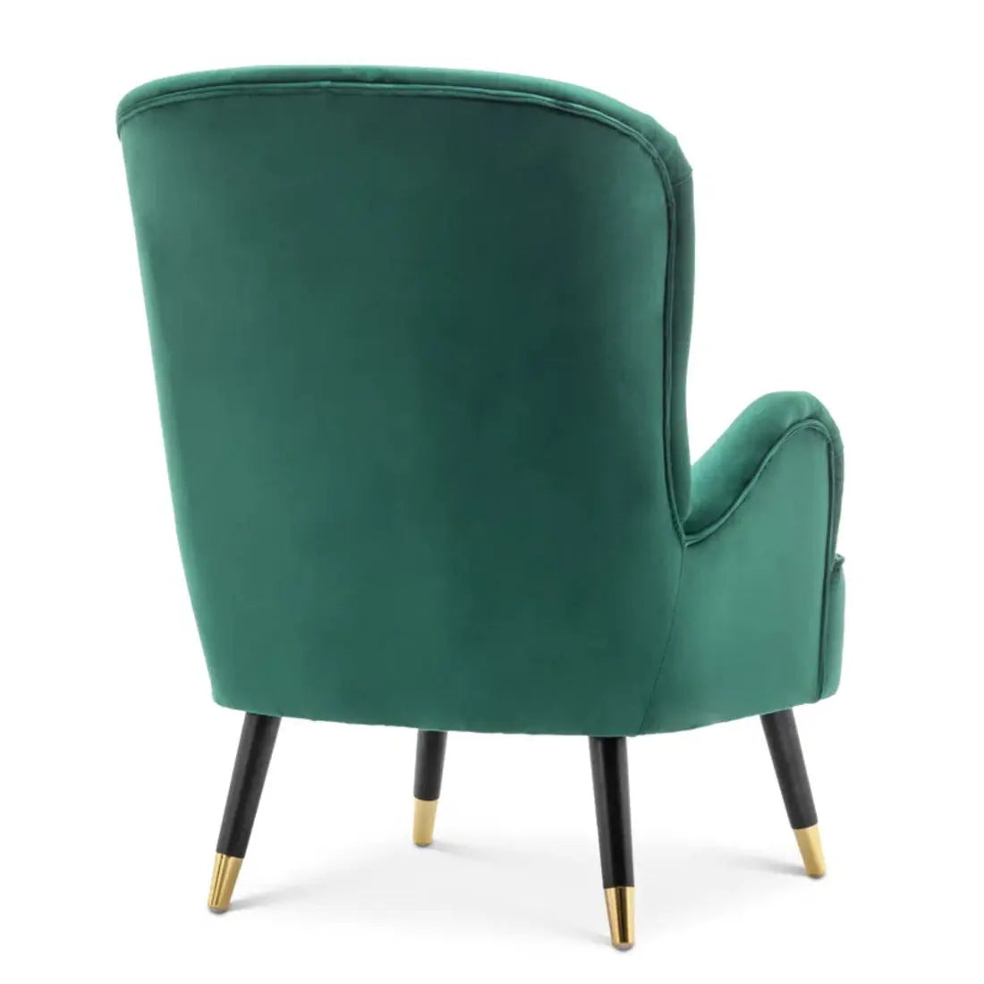 Luxurious Green Velvet Lounge Chair with Ottoman DECORMANTRA