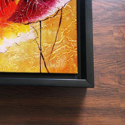 African Warli Art Floating Canvas Wall Painting Frame - Decor Mantra 