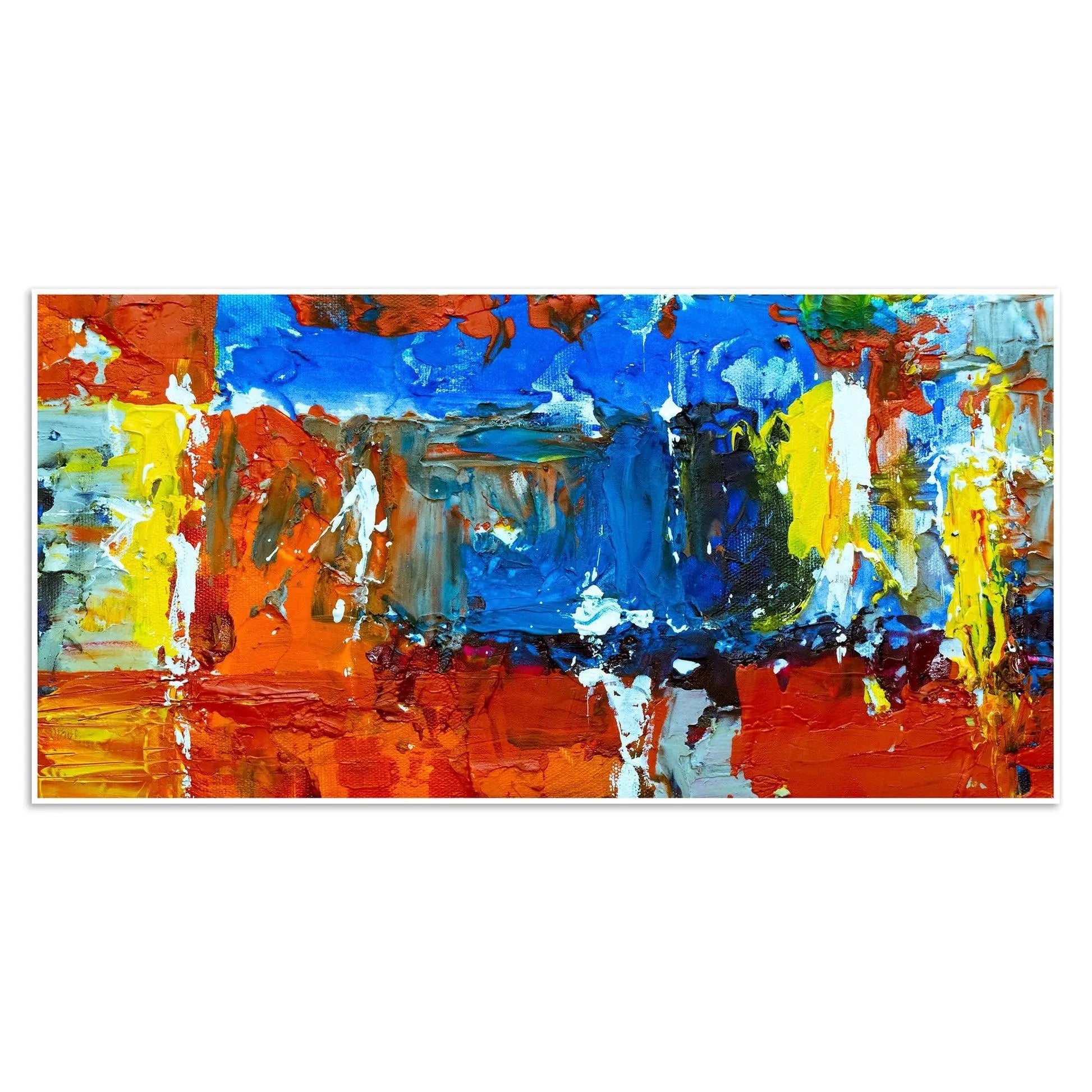 Colorful Abstract Texture Floating Frame Wall Painting - Decor Mantra 