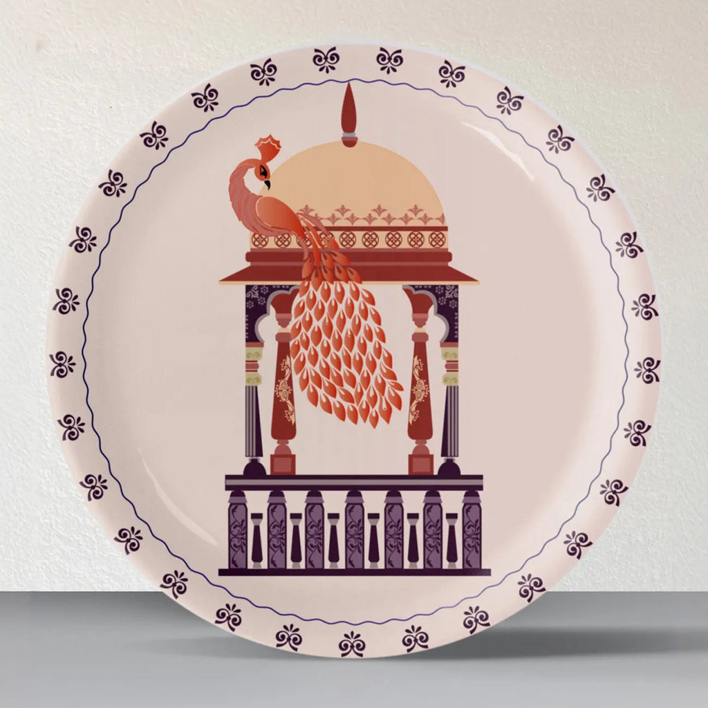 Harmony of Nature and Artistry peacock plate - Harshita Craft