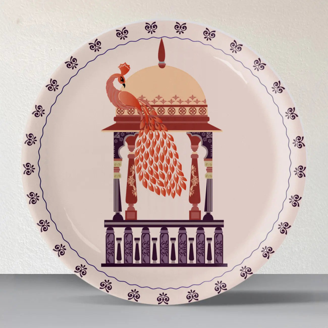 Harmony of Nature and Artistry peacock plate - Harshita Craft