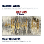 Modern Golden Abstract Design Premium Canvas Wall Painting - Harshita Craft