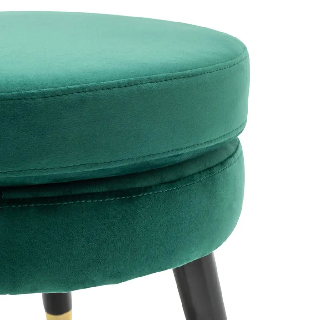 Luxurious Green Velvet Lounge Chair with Ottoman DECORMANTRA