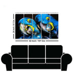 Blue Parrots Pastel Art Five Pieces Wall Painting - Decor Mantra 