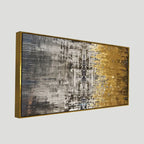 Modern Golden Abstract Textured Premium Canvas Wall Painting - Harshita Craft