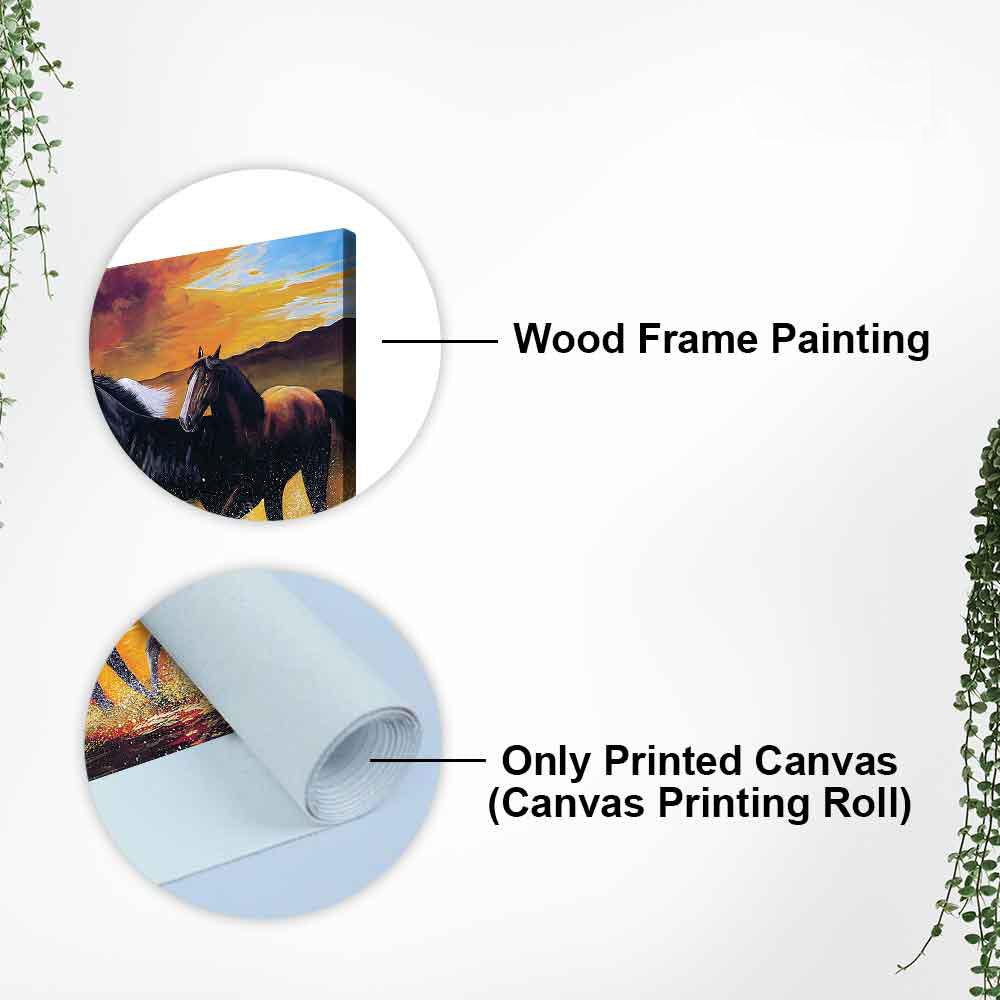 Seven Horse Running Abstract Wall Painting - Decor Mantra 