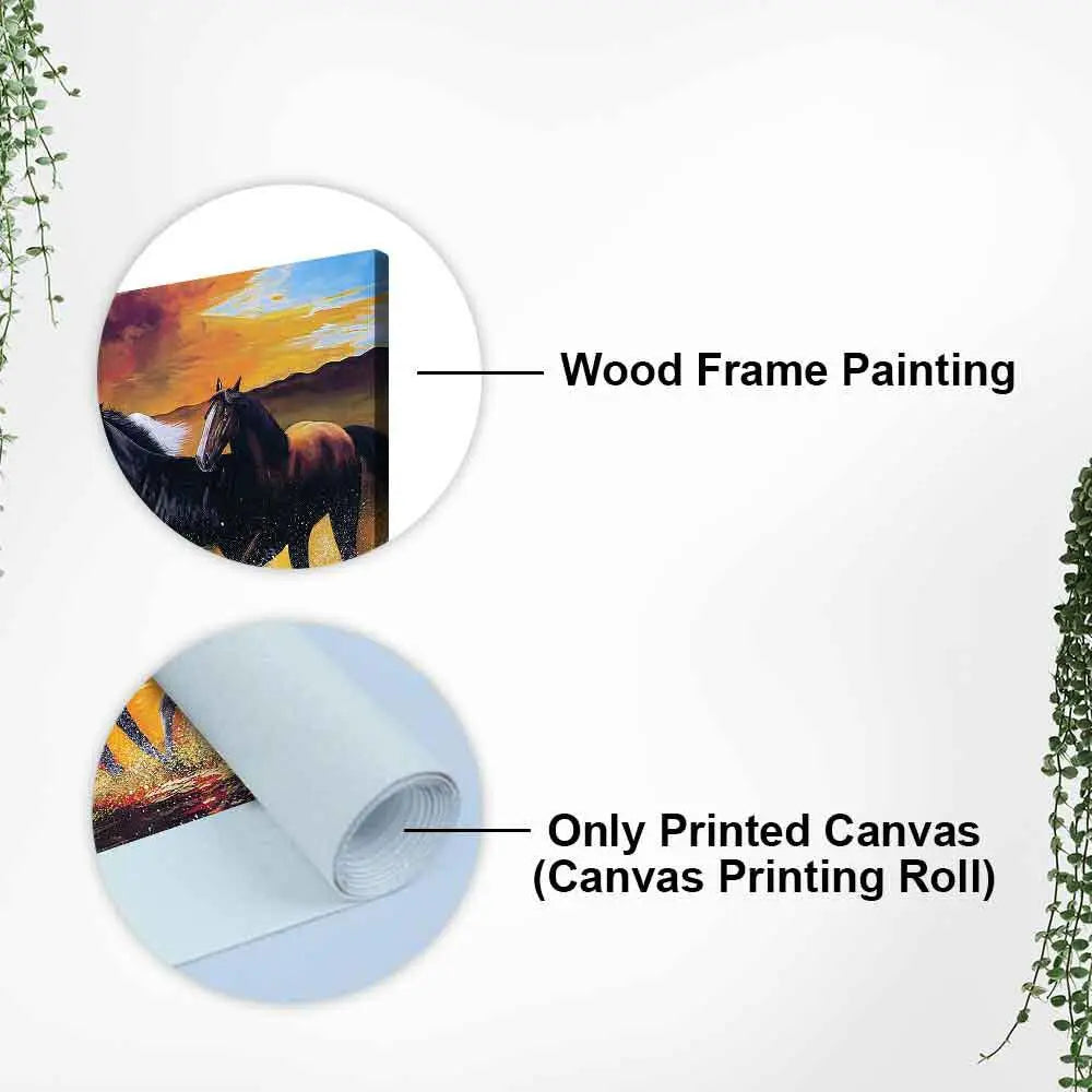 Seven Horse Running Abstract Wall Painting - Decor Mantra 