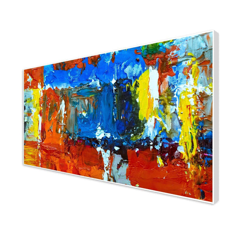 Colorful Abstract Texture Floating Frame Wall Painting - Decor Mantra 