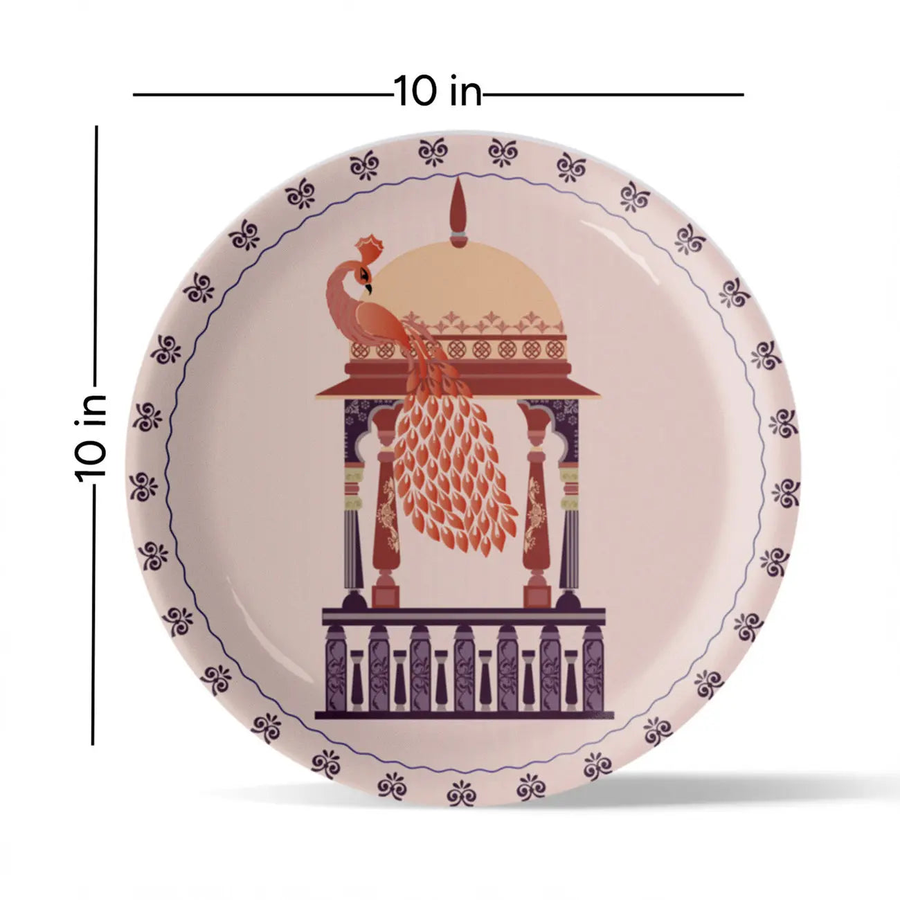 Harmony of Nature and Artistry peacock plate - Harshita Craft