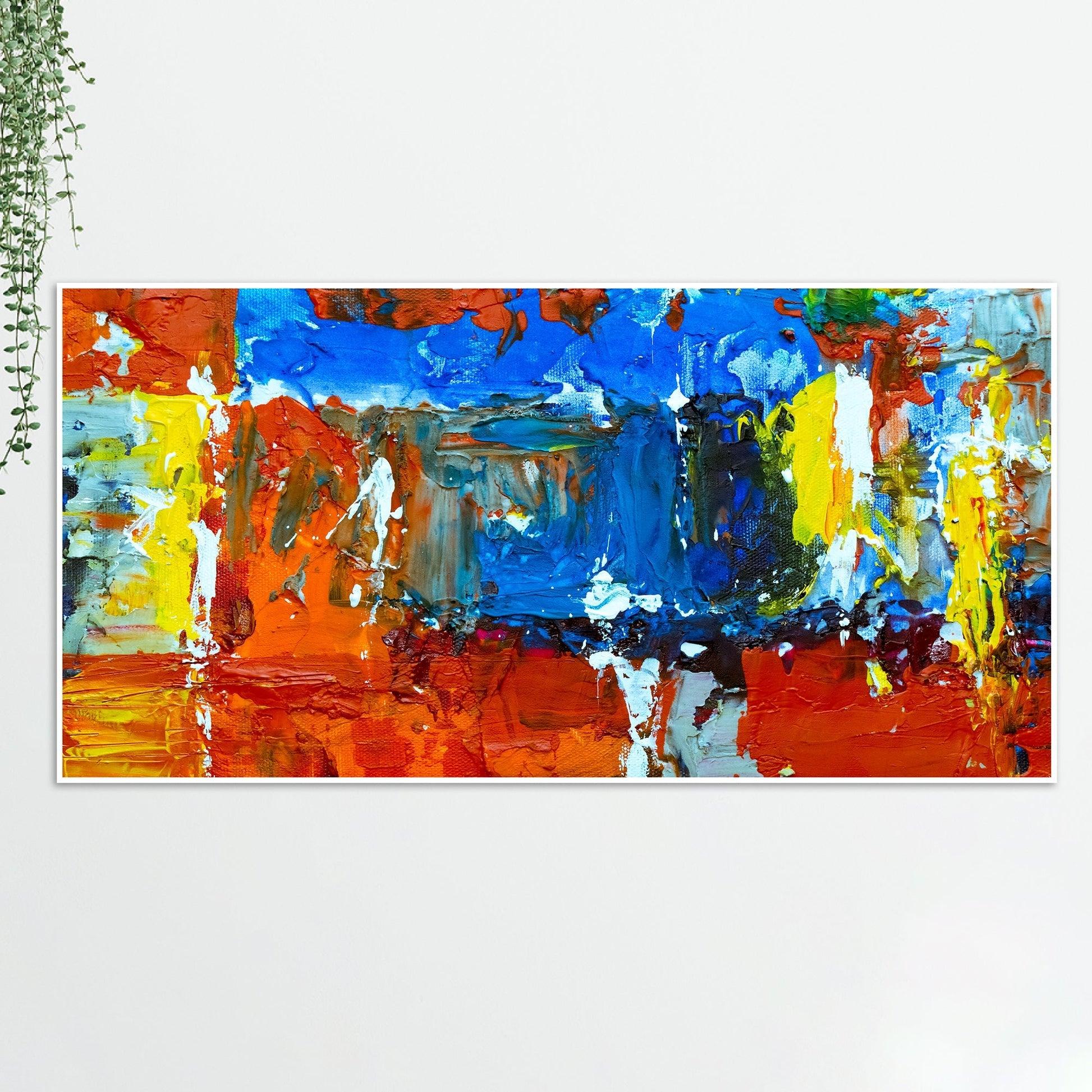 Colorful Abstract Texture Floating Frame Wall Painting - Decor Mantra 