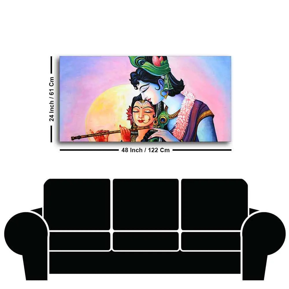 Colorful Wall Painting of Lord Radhe Krishna - Decor Mantra 