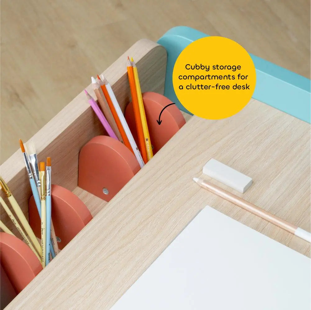 Cubby Dual Seater Study Desk - Decor Mantra 