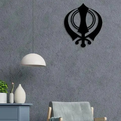 Khanda (Sikh Symbol) Metal Wall Art - Decor Mantra 