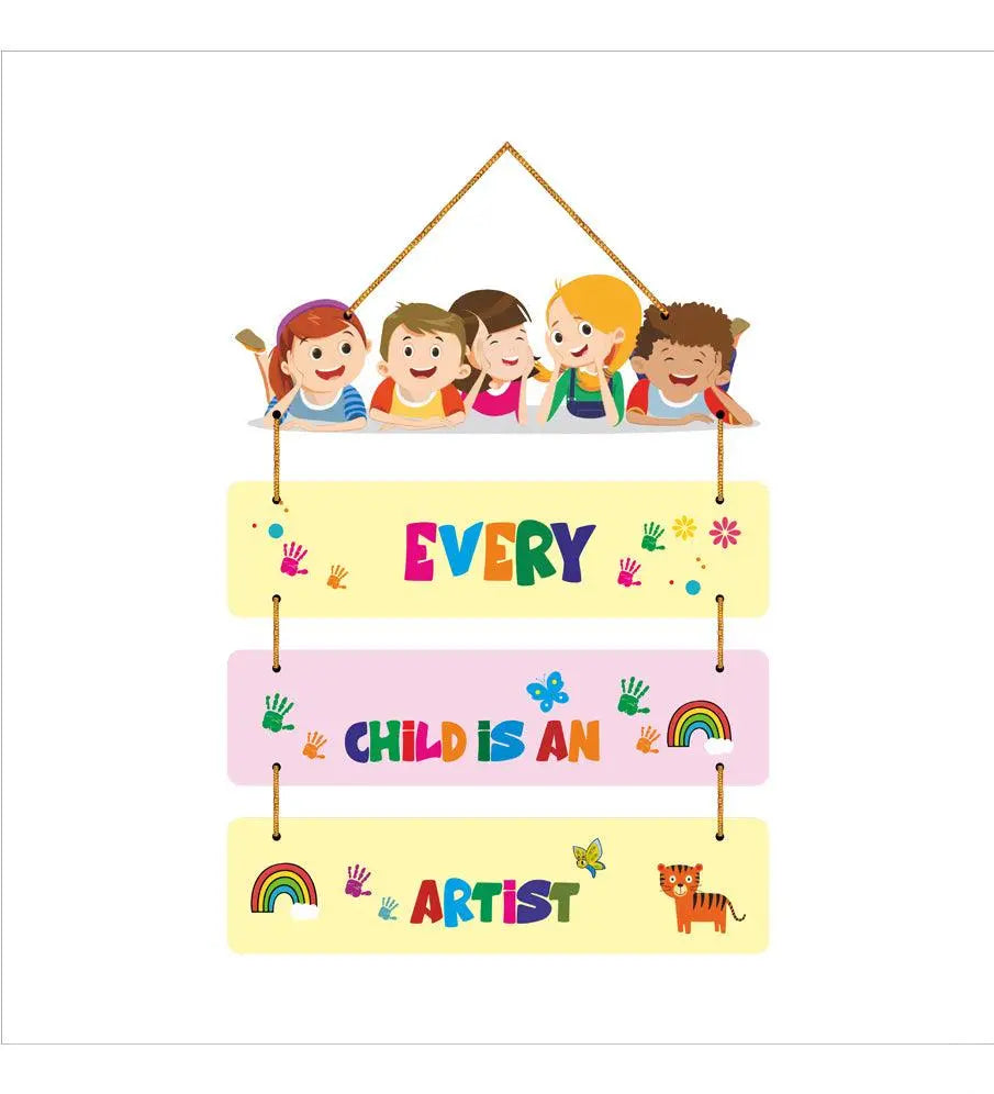 Positive Quote Decorative Wall Art Wooden Wall Hanger for Kids Room | Living Room | Bedroom | Gift | Mordern Painting For Home Art Piece For Room Decor (WH_6903N), Set of 4 - Decor Mantra 