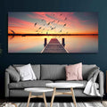 Wooden Jetty in Sunset Canvas wall Painting Decor Mantra