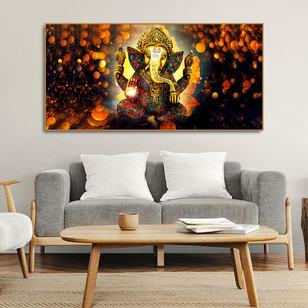 Lord Ganpati Ganesha Premium Canvas Wall Painting - Decor Mantra 