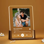 Personalized Song Plaque with Photo - Custom Couple's Music Displayer Artwork - Night Light Romantic Gift for Couples And Familie - Harshita Craft