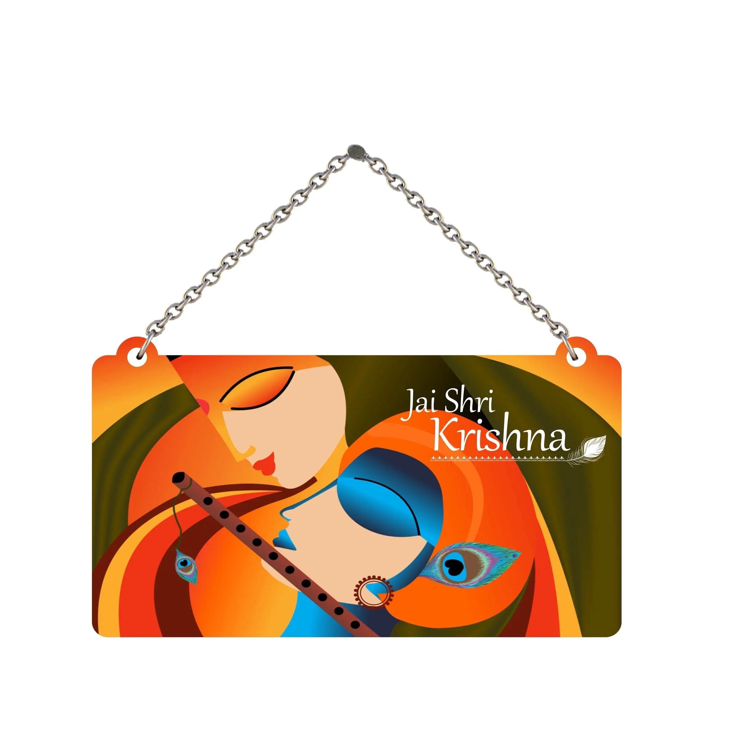 Modern Art Lord Krishna Wooden Wall Hanger for Home|Office|Living Room|Gift - Harshita Craft