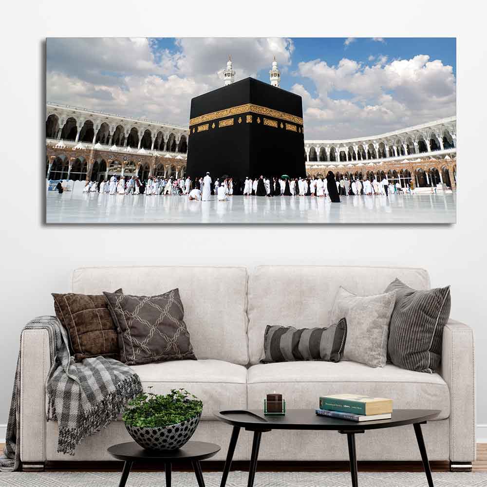 Islamic Canvas Wall Painting of Makkah al-Mukarramah - Harshita Craft