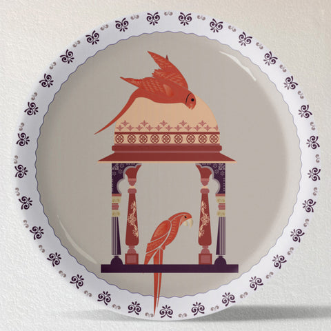 Harmony of Nature and Artistry parrot palace plate