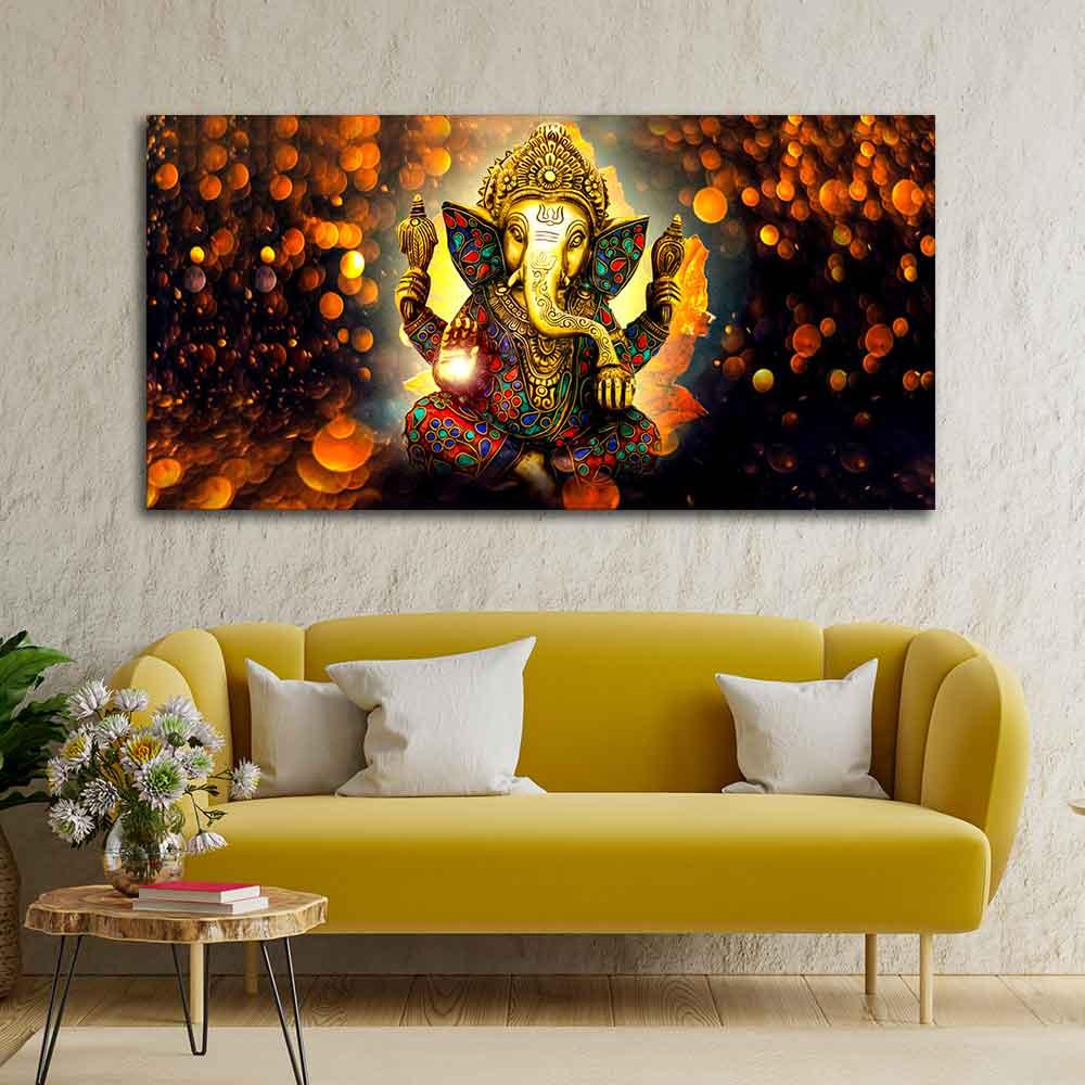 Lord Ganpati Ganesha Premium Canvas Wall Painting - Decor Mantra 