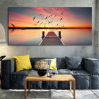 Wooden Jetty in Sunset Canvas wall Painting Decor Mantra