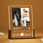 Personalized Song Plaque with Photo - Custom Couple's Music Displayer Artwork - Night Light Romantic Gift for Couples And Familie - Harshita Craft