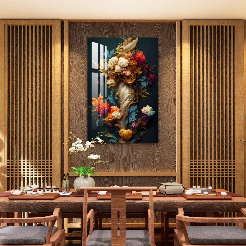 Alluring Colorful Flower Bouquet Acrylic Wall Art DECORMANTRA