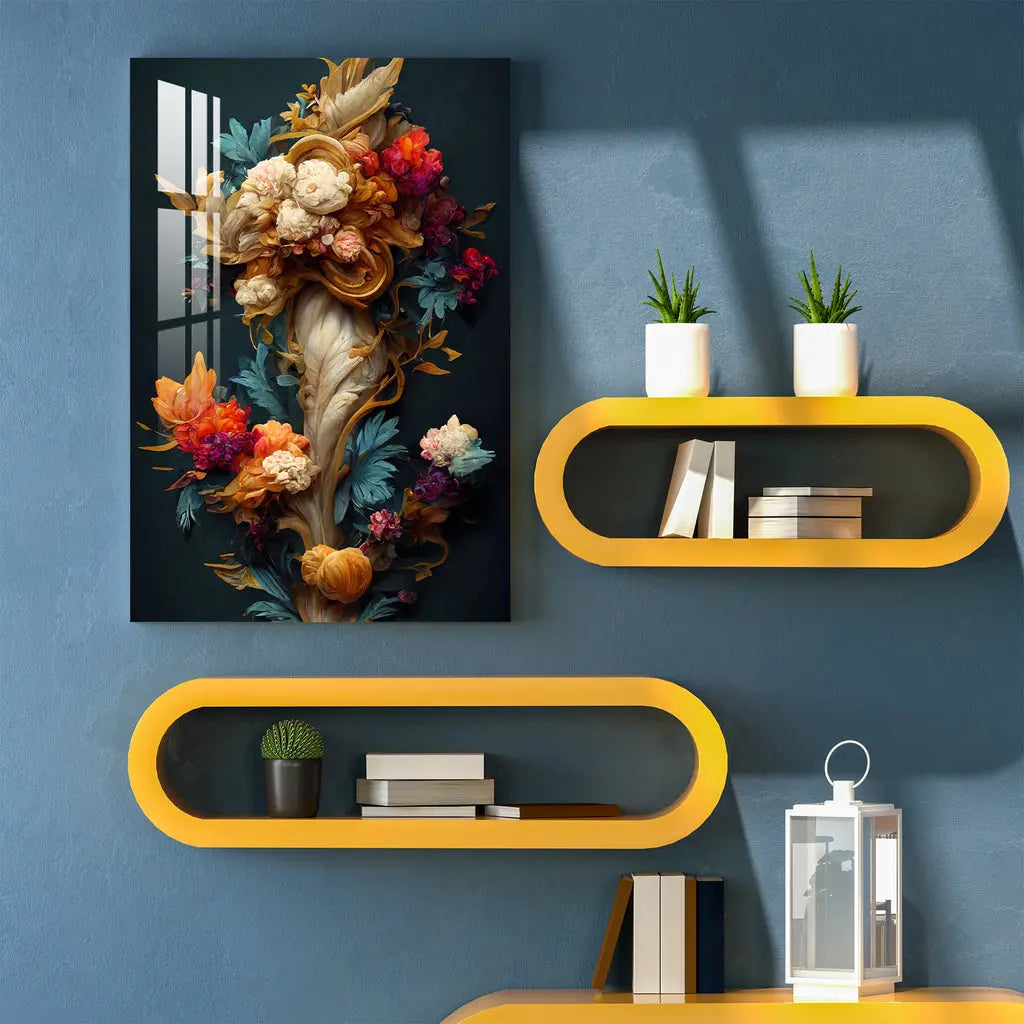 Alluring Colorful Flower Bouquet Acrylic Wall Art DECORMANTRA