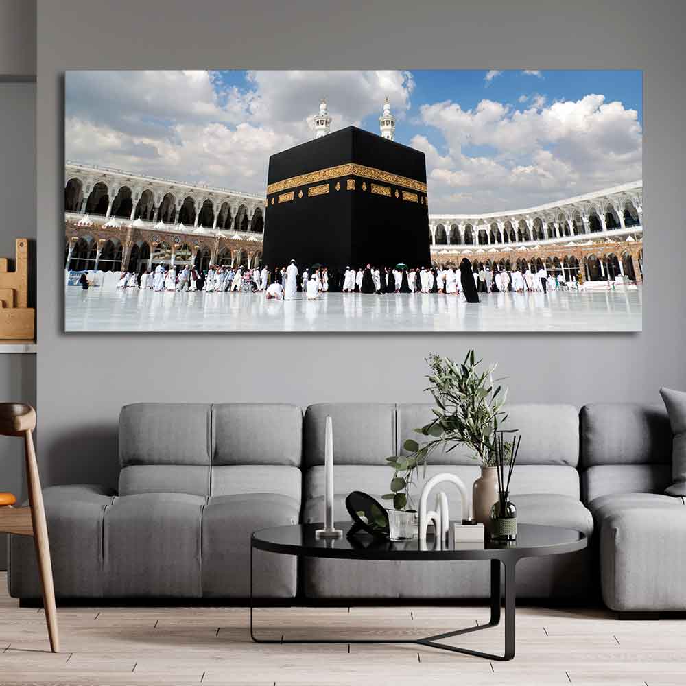 Islamic Canvas Wall Painting of Makkah al-Mukarramah - Harshita Craft