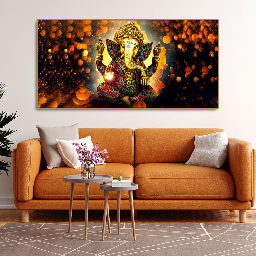 Lord Ganpati Ganesha Premium Canvas Wall Painting - Decor Mantra 