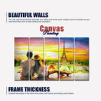 Couple Watching Sunset Paris Canvas Wall Painting 5 Pieces Decor Mantra