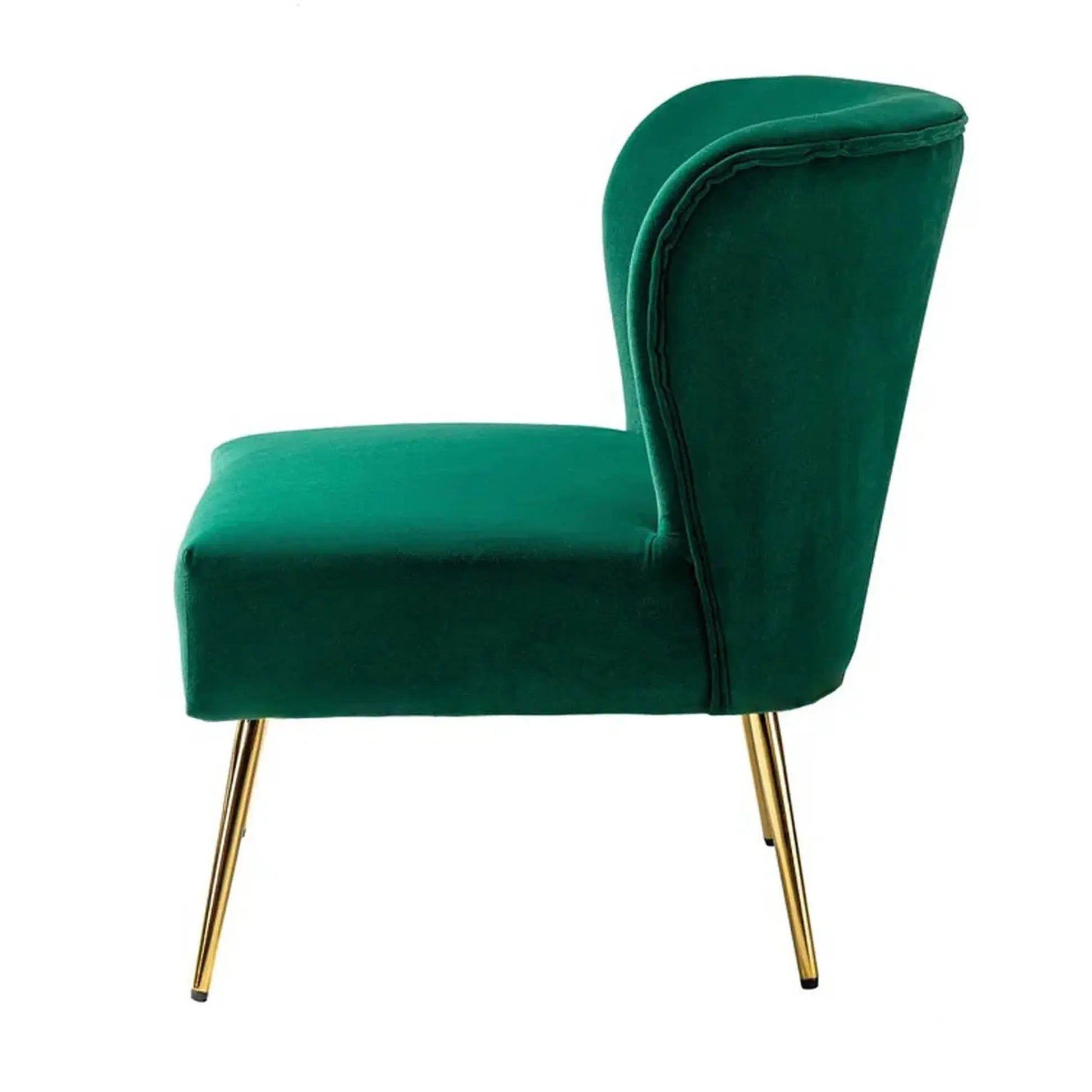 Minimalist Design Green Velvet Lounge Chairs Set Of 2 DECORMANTRA