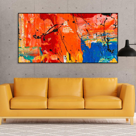 Colorful Abstract Floating Frame Wall Painting - Decor Mantra 