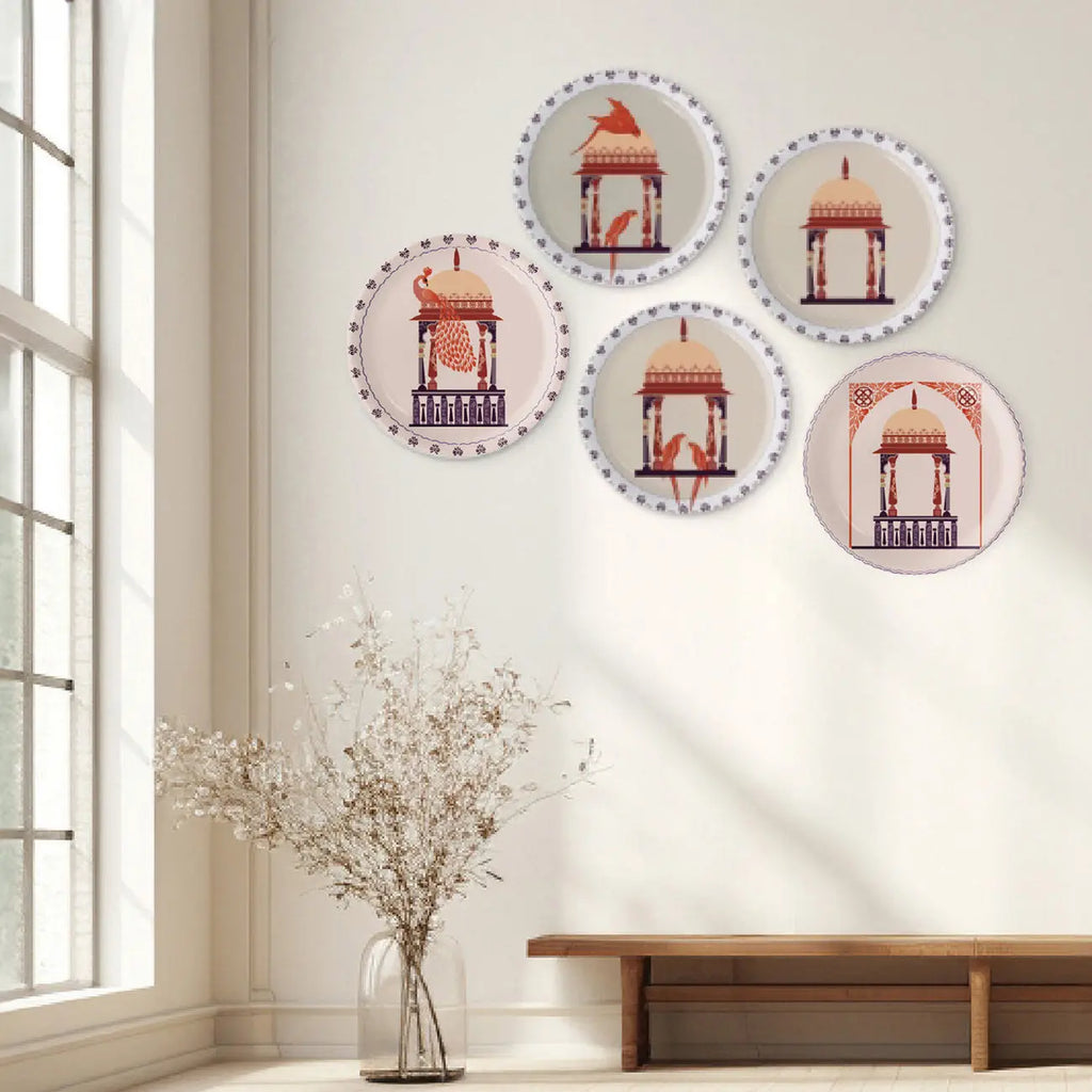 Harmony of Nature and Artistry parrot palace plate - Harshita Craft