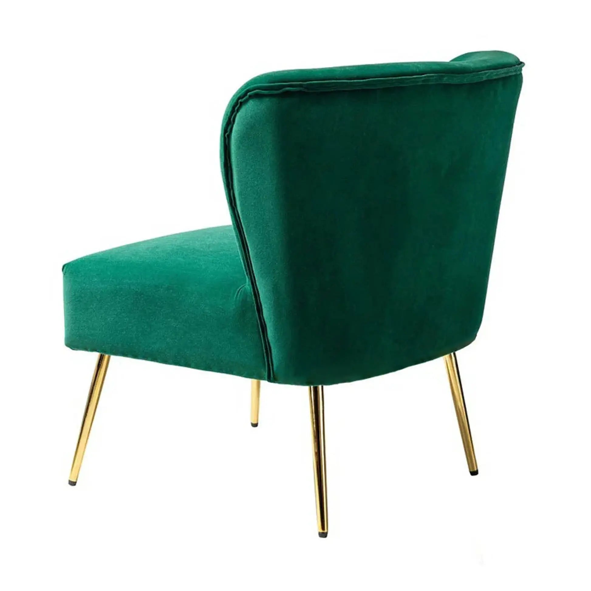Minimalist Design Green Velvet Lounge Chairs Set Of 2 DECORMANTRA